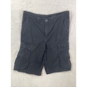 Faded Glory Men's Cargo Shorts, Black Size 30, Inseam 11 1/2", Rise 12"